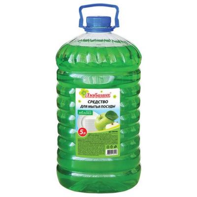Средство для мытья посуды 5 л, ЛЮБАША «Яблоко», ПЭТ, 604782