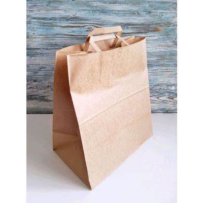 Пакет КРАФТ 320*200*370мм, с плоскими ручками