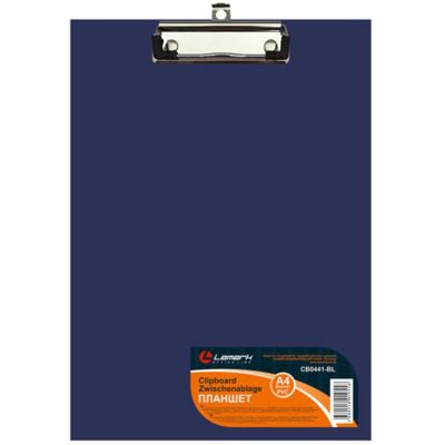 Планшет А4 LAMARK с верхним прижимом, PVC, синий