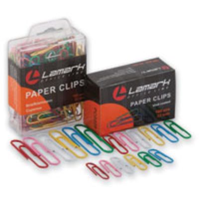 Скрепки 28 мм 100 шт., LAMARK с виниловым покрытием, цветные