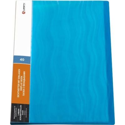 Папка 40 файлов Lamark «ВОЛНА», 30 мм, синий, 600 мкм