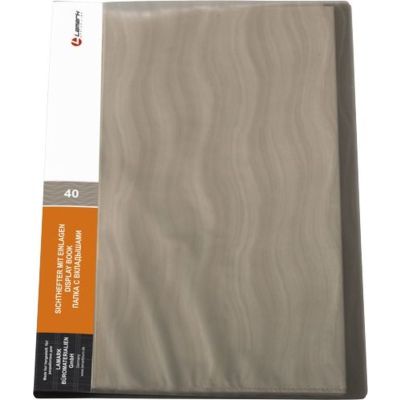 Папка 40 файлов Lamark «ВОЛНА», 30 мм, серая, 600 мкм