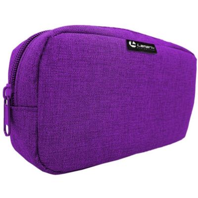 Пенал-косметичка на молнии «Лен» 21х11х4,5см., 1 отд., фиолетовый, LAMARK