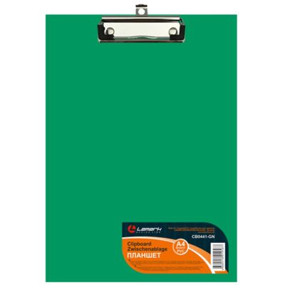 Планшет А4 LAMARK с верхним прижимом, PVC, зеленый