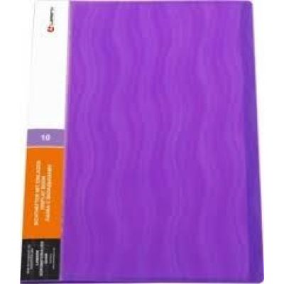 Папка 20 файлов (с прозрачными вкладышами) 0,60ММ ЖЕСТКАЯ ВОЛНА фиолетовый