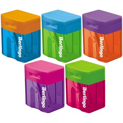 Точилка 1 отверстие Berlingo «Fuze», контейнер, ассорти