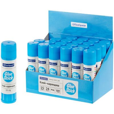 Клей-карандаш 15 г OfficeSpace, дисплей