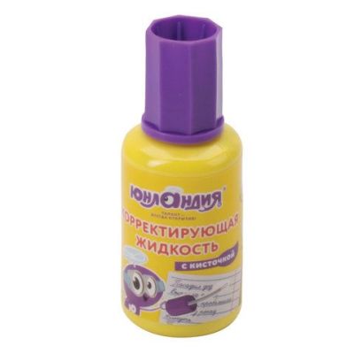Корректирующая жидкость ЮНЛАНДИЯ быстросохнущая, 20 мл, с кисточкой