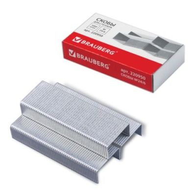 Скобы для степлера №24/6 BRAUBERG, 1000 штук, 220950