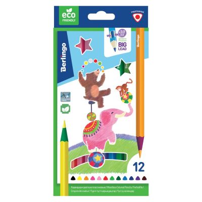 Карандаши цветные 12 цв. Berlingo Цирк" заточен., картон, европодвес
