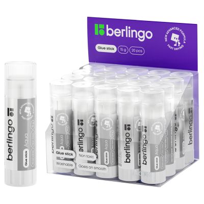 Клей-карандаш 15 г Berlingo «Aqua» прозрачный, ПВП