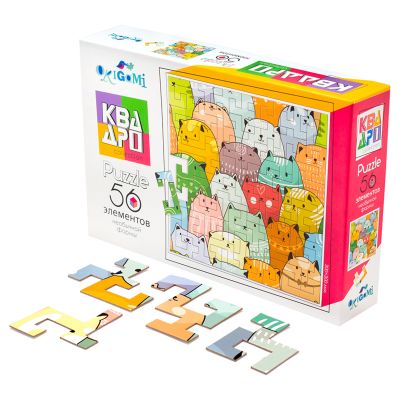 Пазл 56 эл. Origami «Квадро. Коты»