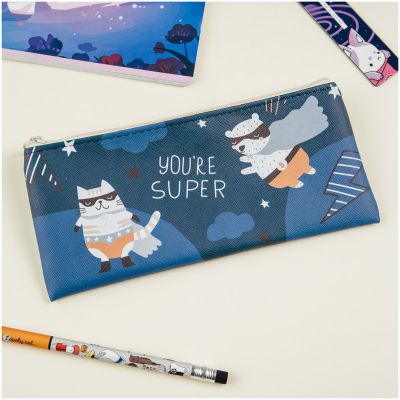 Пенал 1 отделение, 200*100 MESHU «Super Hero», искусственная кожа