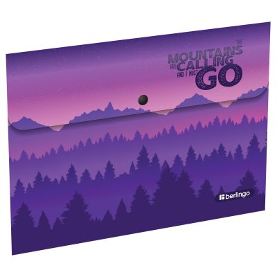 Папка-конверт на кнопке А4 Berlingo «Scenic», 330мкм, с рисунком