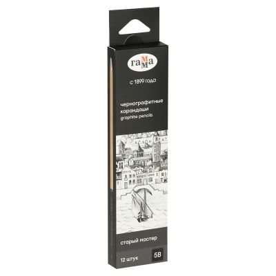 Карандаш чернографитовый (ч/г) Гамма «Старый мастер», 5B, заточен