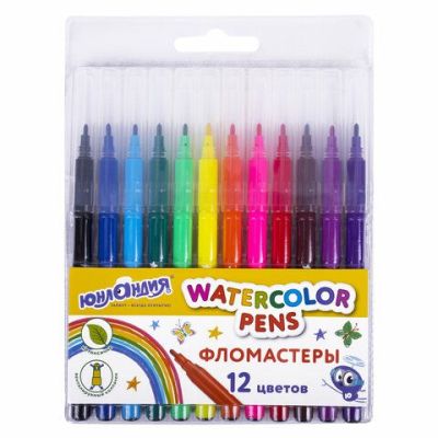 Фломастеры 12 цветов ЮНЛАНДИЯ  «КЛАССНЫЕ!», вентилируемый колпачок, ПВХ