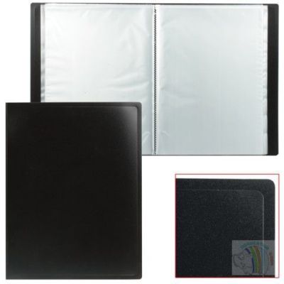 Папка 10 файлов  А4  STAFF эконом, черная, 0,5мм