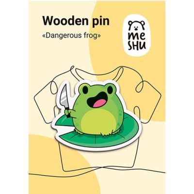 Значок деревянный MESHU «Dangerous animals», каширование