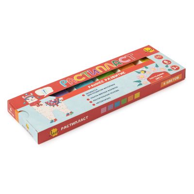 Пластилин 06 цветов (пастельных) 120г Лео «Расти», растительный