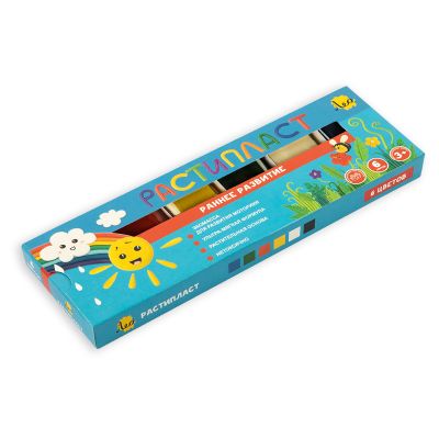 Пластилин 06 цветов 120г Лео «Расти», растительный