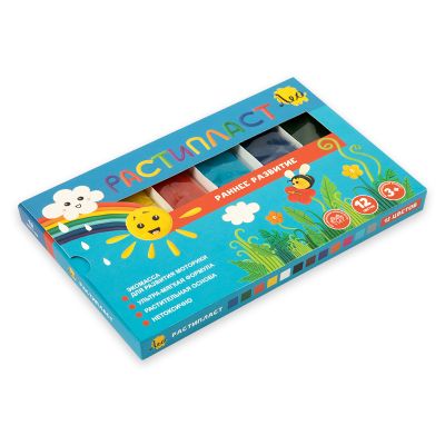 Пластилин 12 цветов 240г Лео «Расти», растительный