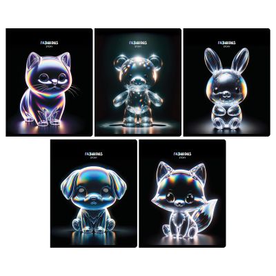 Тетрадь 48л., А5, клетка BG «Glow», тиснение фольгой