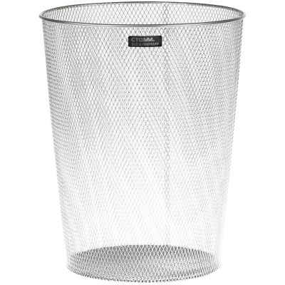 Корзина для бумаг 09л, СТАММ, сетчатая, металлическая, серебристая