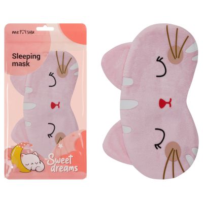 Маска для сна MESHU «Pink kitten», пакет zip-lock, европодвес