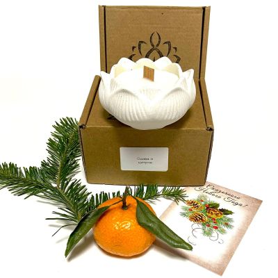 Свеча ароматическая «Лотос» 50мл., Олива и цитрон