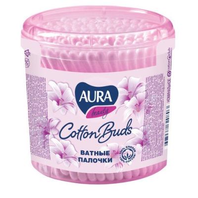 Ватные палочки Aura «Beauty», 200шт., пластиковый стакан