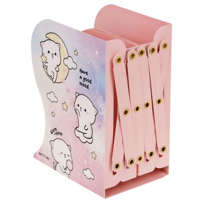 Подставка для книг MESHU «Cute kittens», металлическая, 3 отделения, раздвижная