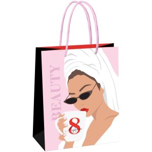 Пакет подарочный 18*23*10см MESHU «Women time» (8 марта), матовая ламинация