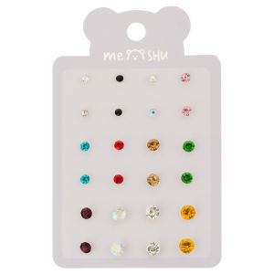 Серьги MESHU «Rhinestones», бижутерия, 12 пар, европодвес