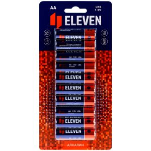 Батарейка Eleven AA (LR6) алкалиновая, BC10, КОМПЛЕКТ 10 шт.