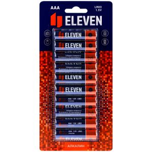 Батарейка Eleven AAA (LR03) алкалиновая, BC10, КОМПЛЕКТ 10 шт.