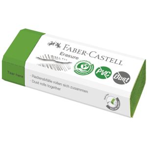 Ластик Faber-Castell «Erasure» PVC-Free & Dust-Free, прямоугол., картон. футляр, 63*22*13мм, св. зел