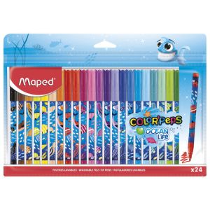 Фломастеры 24 цв MAPED COLOR'PEPS «Ocean Life», смываемые, вентилируемый колпачок, 845703