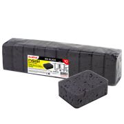 Губка для мытья посуды BIG BLACK 95х70х35 мм КОМПЛЕКТ 10 шт., КРУПНОПОРИСТЫЙ поролон/абразив LAIMA