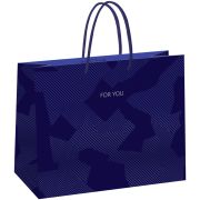 Пакет подарочный 32*26*12см MESHU «Blue pattern», выборочный лак, матовая ламинация