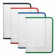 Папка на молнии пластиковая ErichKrause Diagonal Clear, с цветной молнией, A4, ассорти