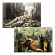 Папка-конверт с кнопкой ERICH KRAUSE «Big City Cats», A4, до 120 лис, непрозрачная, ассорти, 0,16 мм