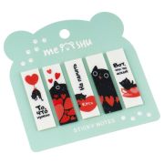 Флажки-закладки 45*12мм, 20л*5 цветов MESHU «Cute kitten» пластиковые с дизайном