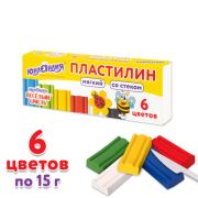 Пластилин 6 цветов, 90 г мягкий ЮНЛАНДИЯ «ВЕСЕЛЫЙ ШМЕЛЬ», СО СТЕКОМ, 106671