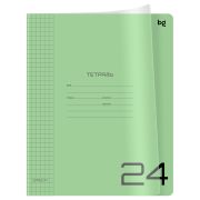 Тетрадь 24л. клетка BG «UniTone. Green», пластиковая прозрачная обложка Т5ск24_пл 08957