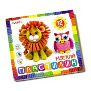 Пластилин 12 цв., 180 г, deVente, восковой, со стеком, 8042806