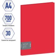 Папка 30 файлов (с прозрачными вкладышами) Berlingo Soft Touch А4, 17мм, 700мкм, красная, с вн. карм