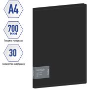 Папка 30 файлов (с прозрачными вкладышами) Berlingo Soft Touch А4, 17мм, 700мкм, черная, с вн. карм