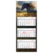 Календарь квартальный 2026 3 бл. на 3 гр., 330*810 мм BG Premium «Свободный дух», с бегунком