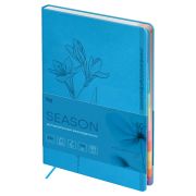 Еженедельник датированный 2026г., А6+, 80л., мягкий переплет, кожзам, BG «Season. Crocus», голубой