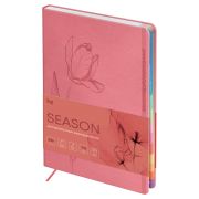 Еженедельник датированный 2026г., А6+, 80л., мягкий переплет, кожзам, BG «Season. Tulip», коралловый